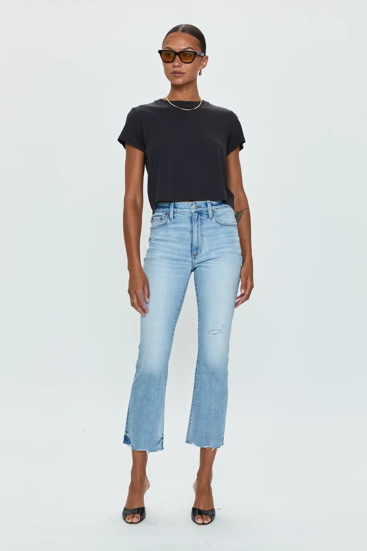 LENNON High Rise Cropped Boot Cut Jeans | Discover Vintage