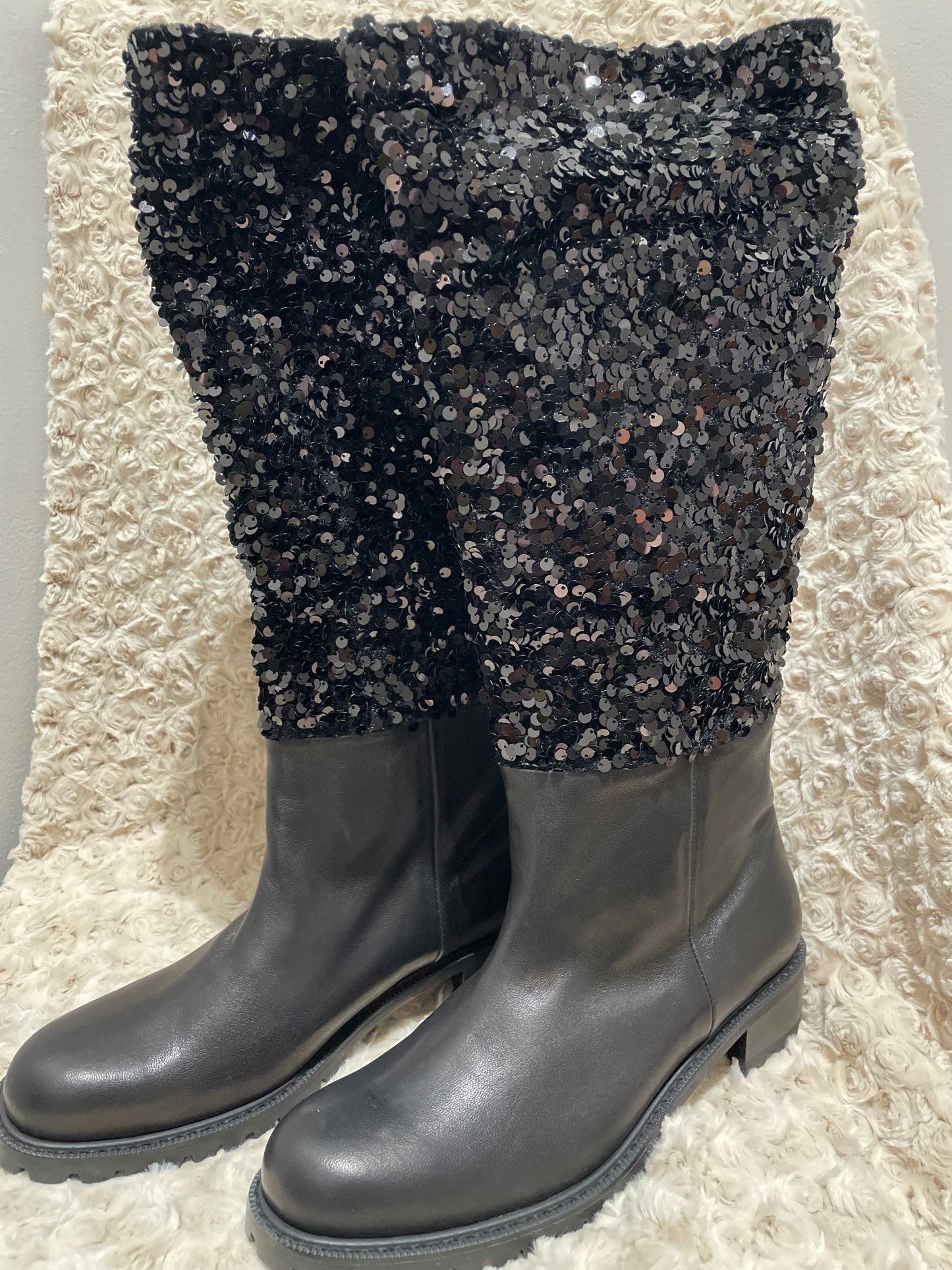 Sequined High Boots