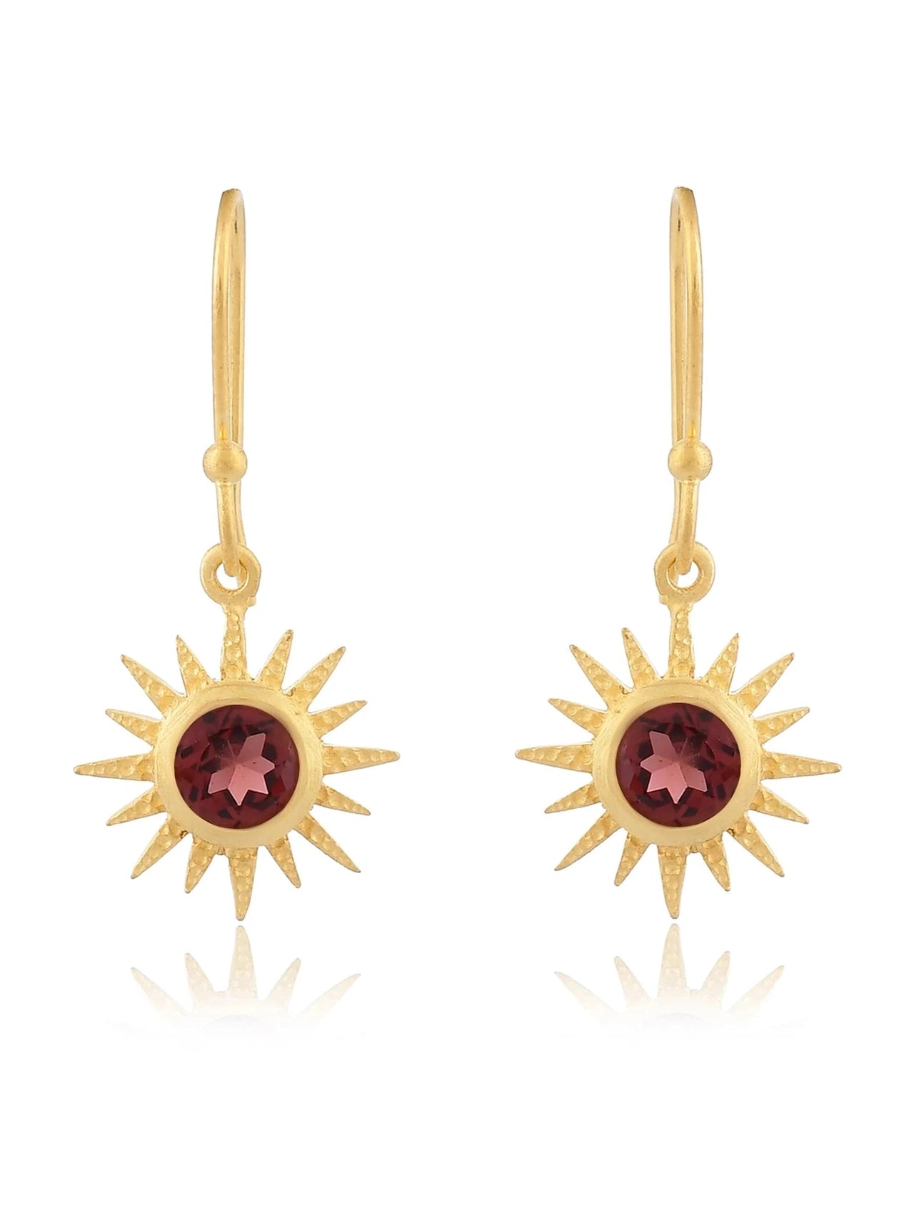 Garnet Star Earrings