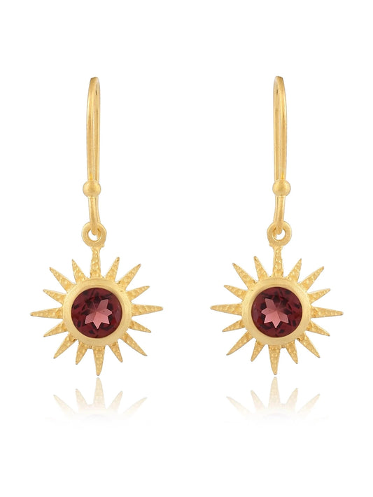 Garnet Star Earrings
