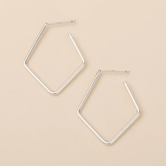 Orion Diamond Hoop Sterling Silver - Refined Earring Collection