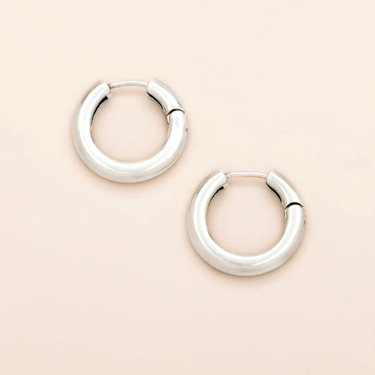 Med Stellar Hoop Sterling Silver - Refined Earring Collection