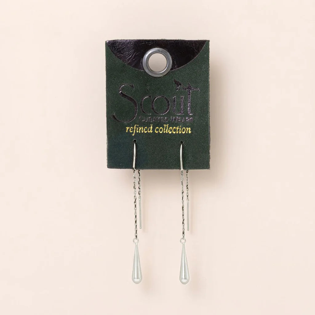 Teardrop Threader Sterling Silver - Refined Earring Collection