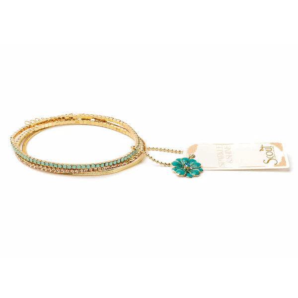 Sparkle & Shine Rhinestone Bracelet Trio - Assorted
