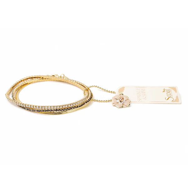 Sparkle & Shine Rhinestone Bracelet Trio - Assorted