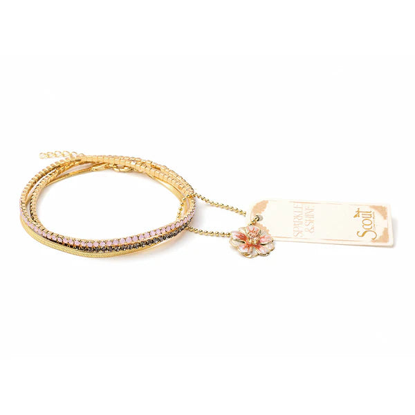 Sparkle & Shine Rhinestone Bracelet Trio - Assorted
