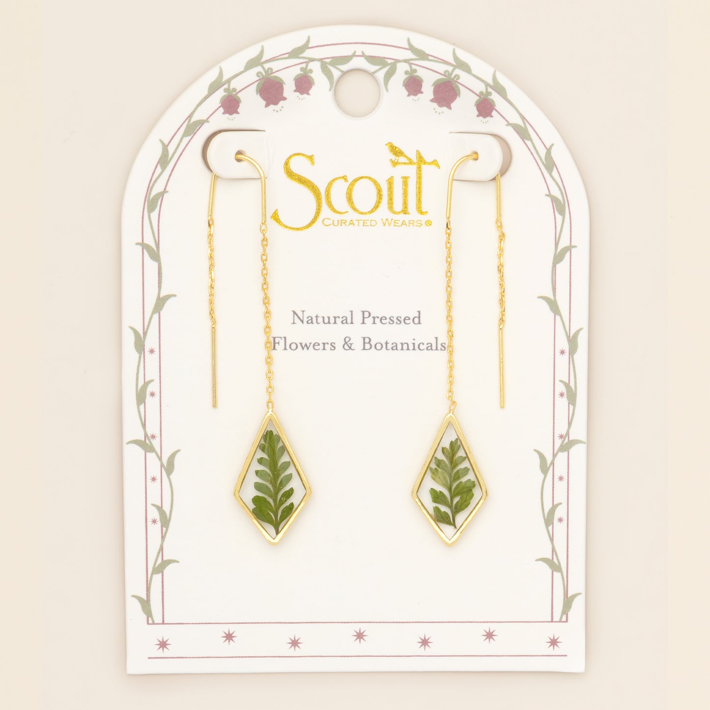 Pressed Flower Thread Earring | Fern