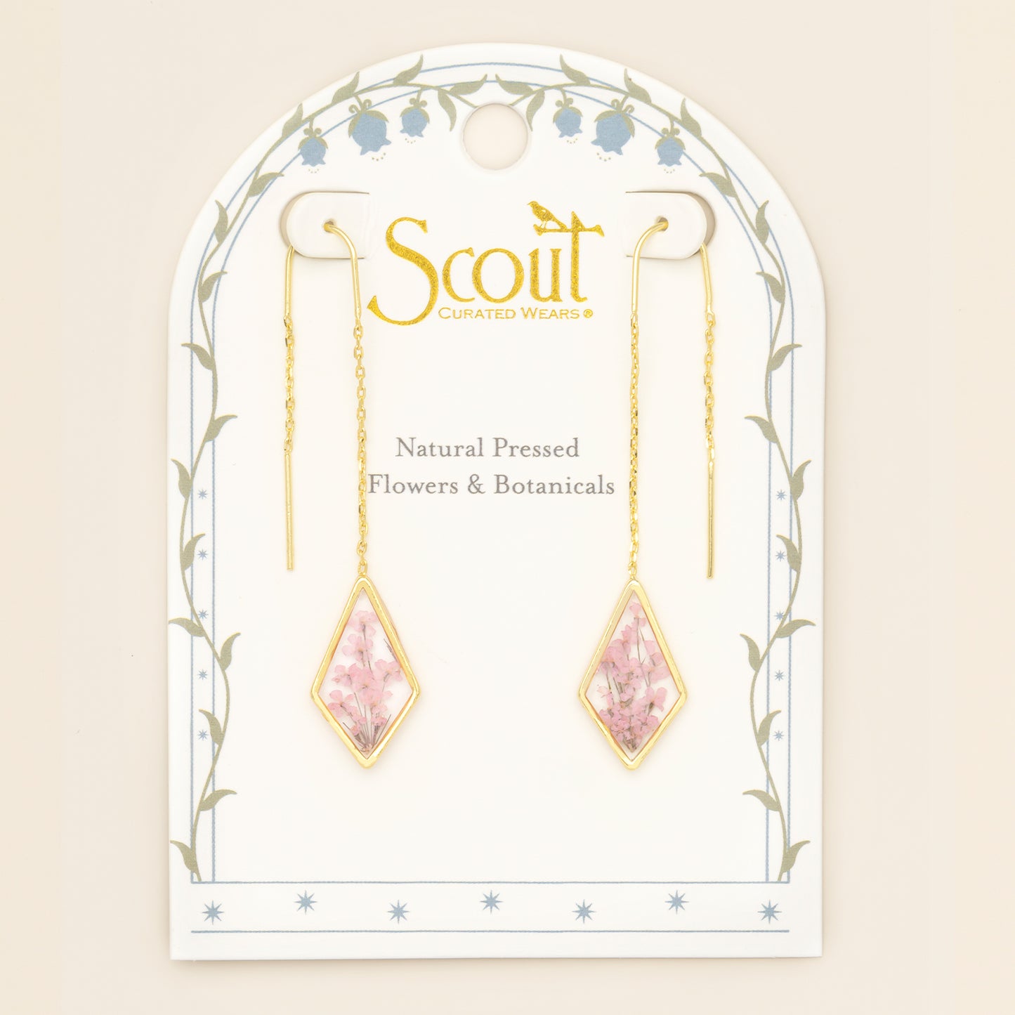 Pressed Flower Thread Earring | Pink Lace Flower