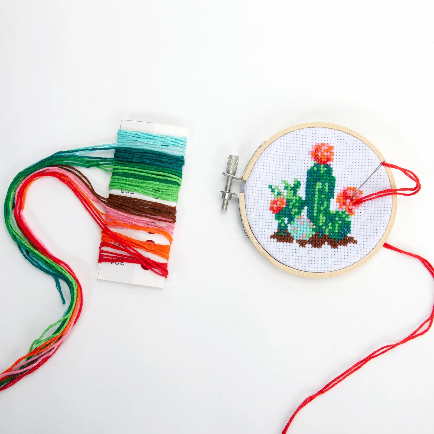 Mini Cross Stitch Embroidery Kit | Cactus