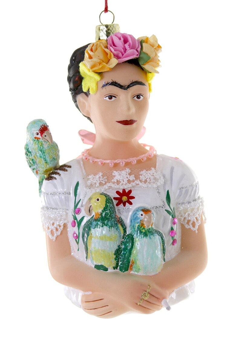 Frida Kahlo with Parrots Ornament