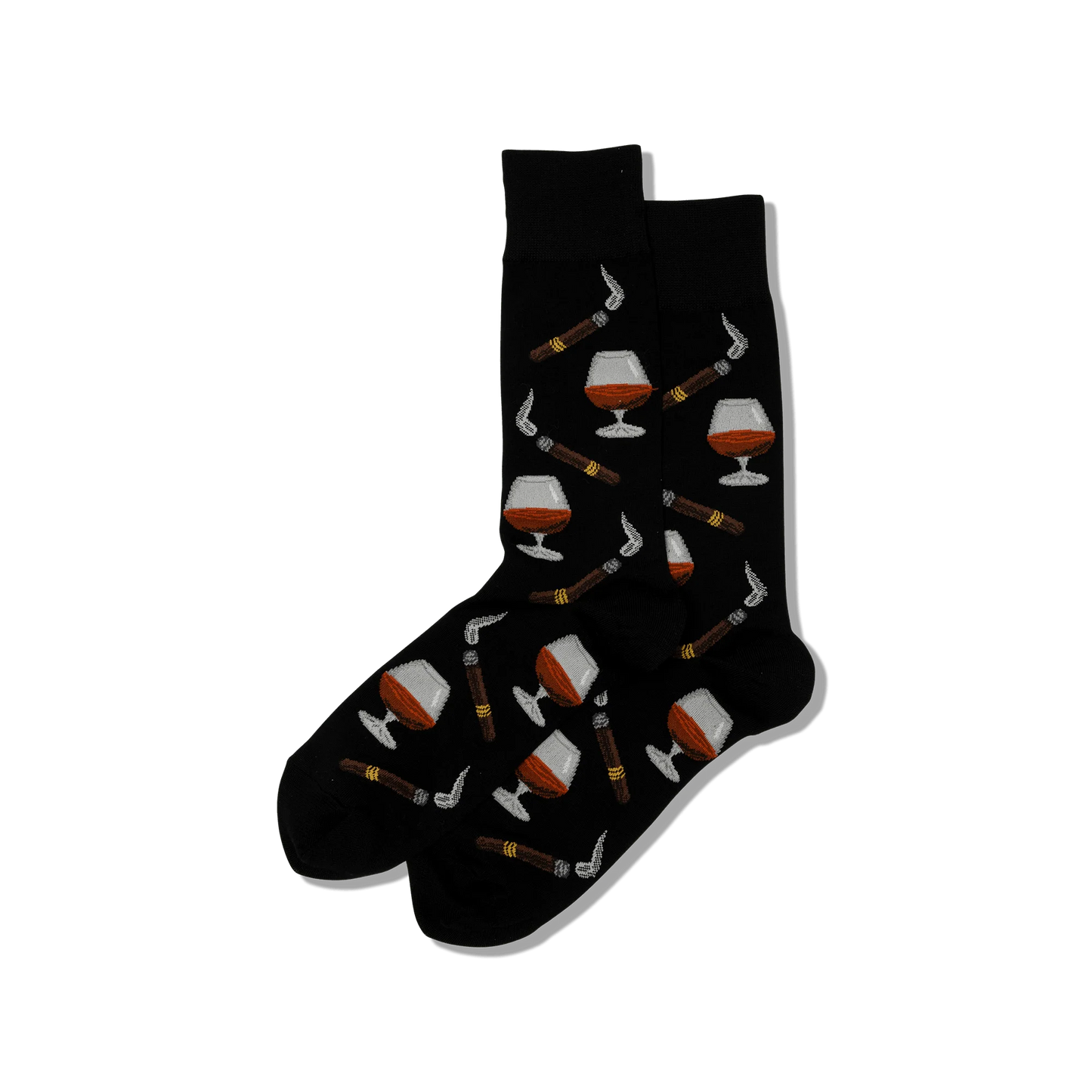 HOTSOX Men's Cognac and Cigars Crew Socks