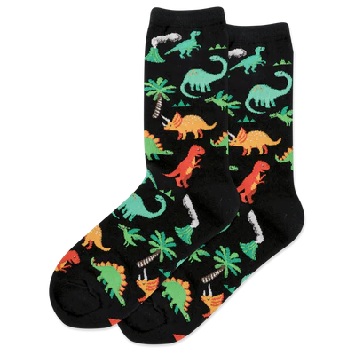 HOTSOX Women's Dinosaurs Crew Socks