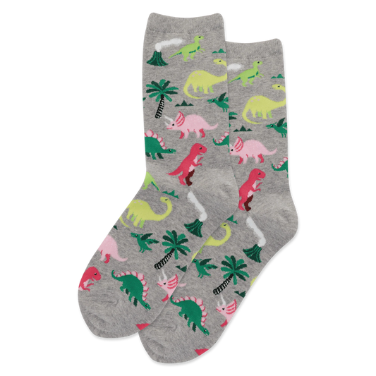 HOTSOX Women's Dinosaurs Crew Socks