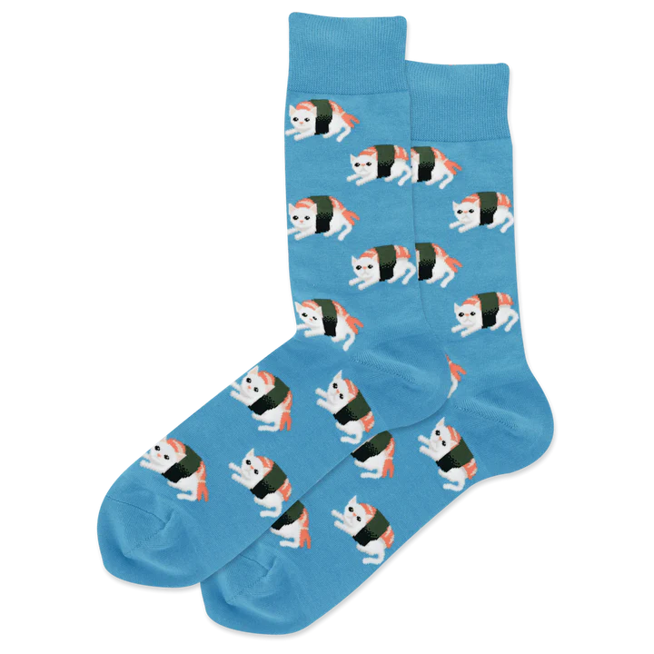 HOTSOX Men's Cat Sushi Crew Sock