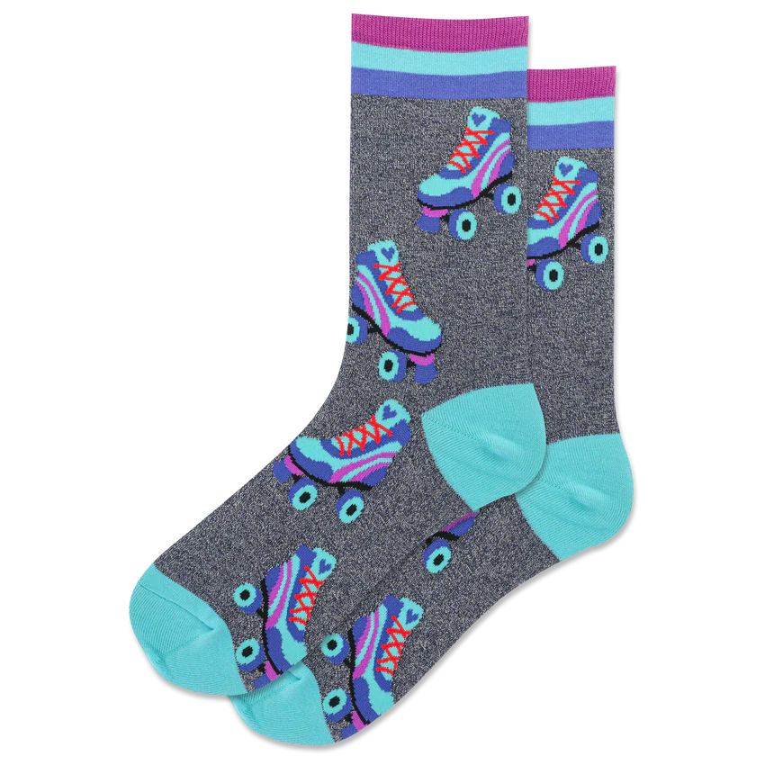 HOTSOX Women's Roller Skate Shiny Crew Sock