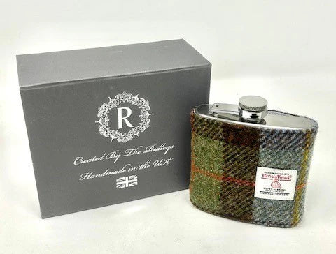 6oz Harris Tweed Hip Flask