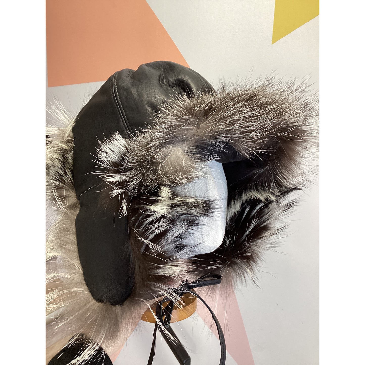 Leather and Fox Fur Hat