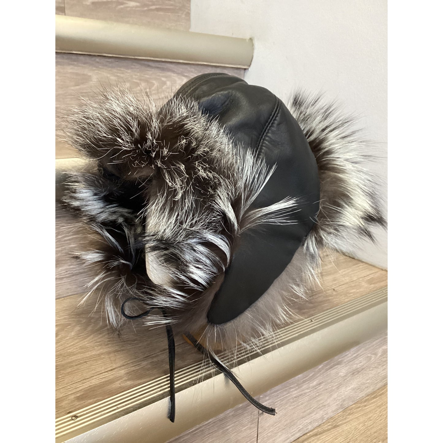 Leather and Fox Fur Hat