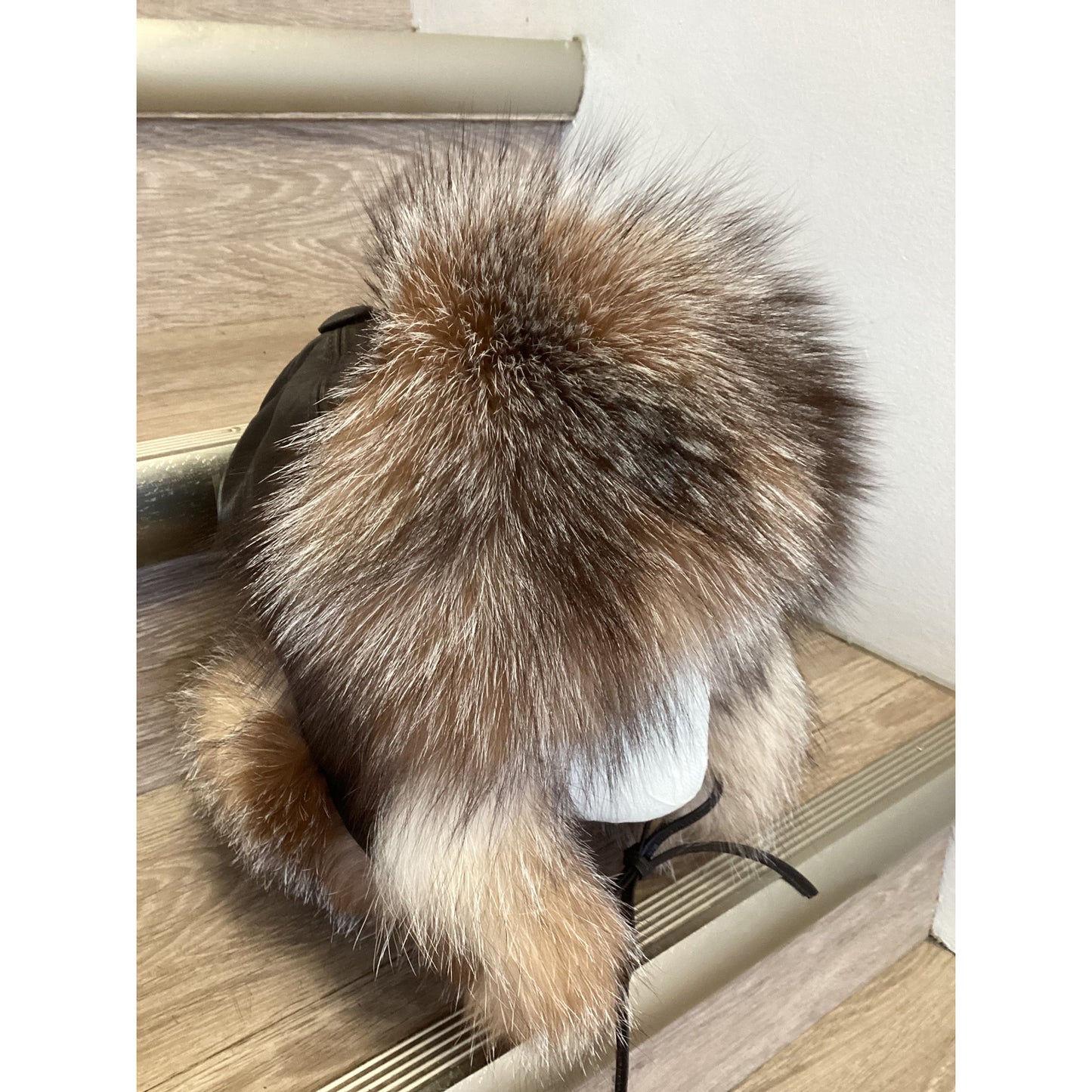 Leather and Fox Fur Hat
