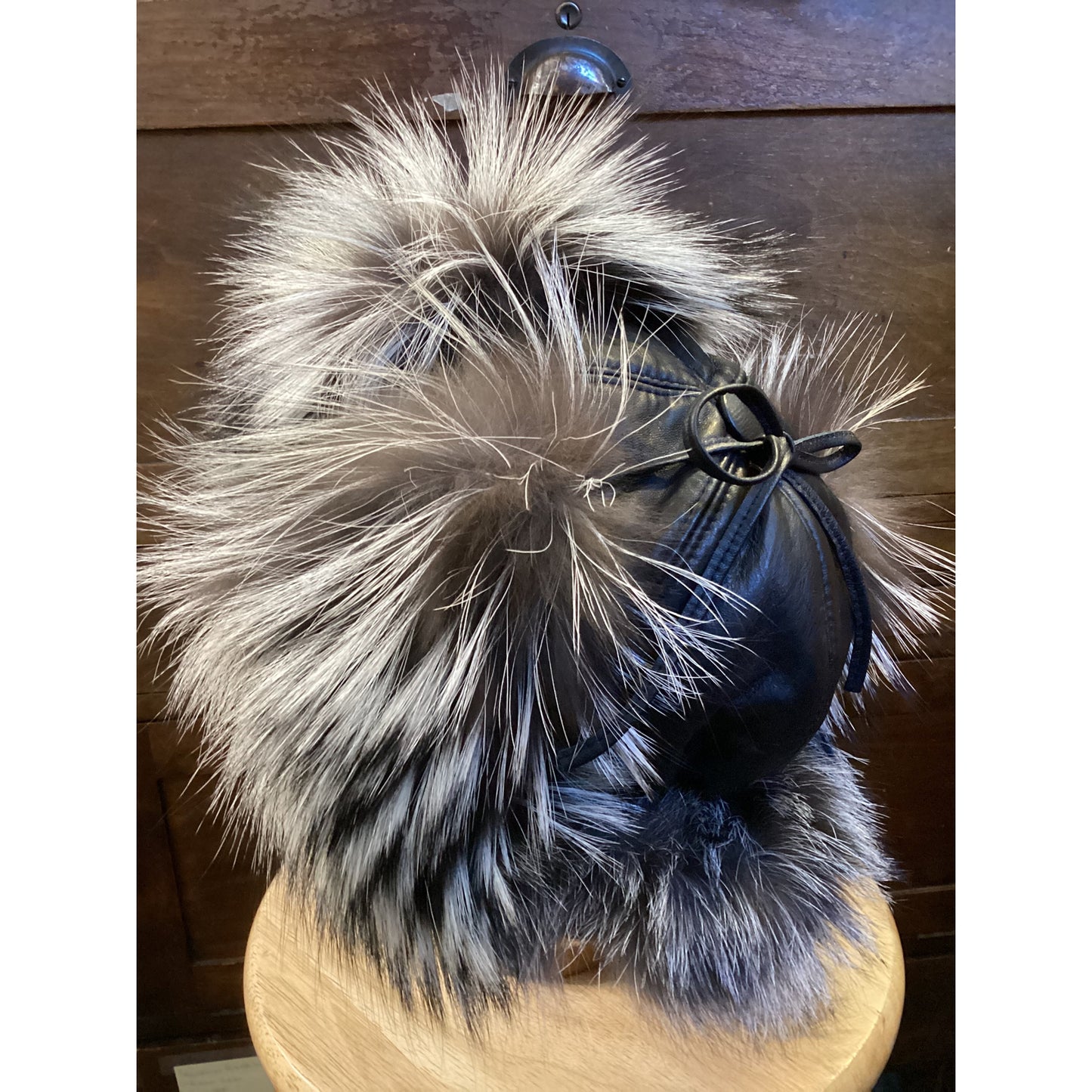 Leather and Fox Fur Hat