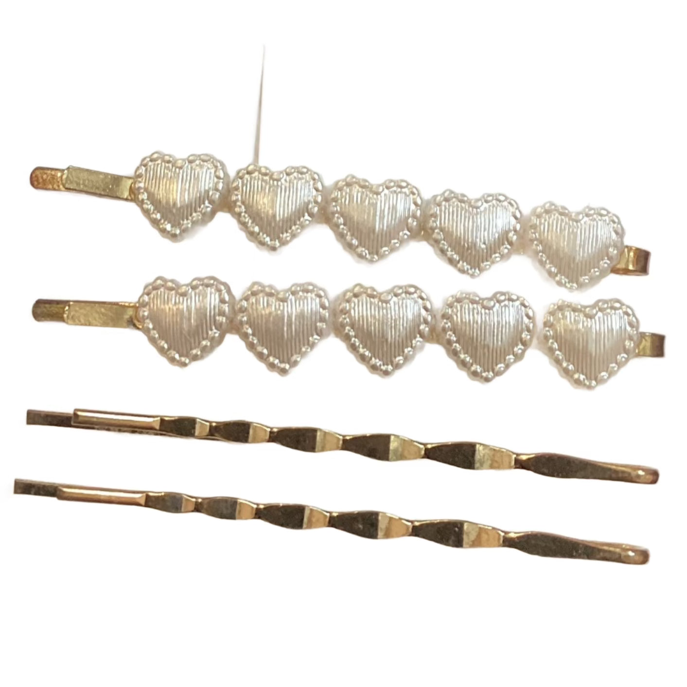 Hearts and Long Metal Clips Set of 4