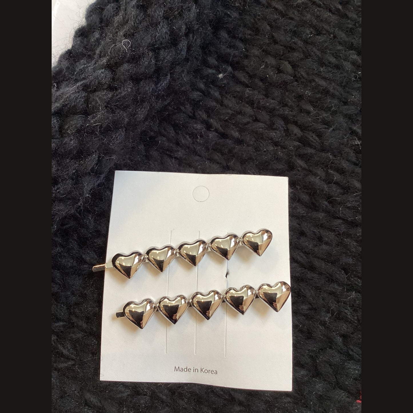 Metal Hearts Hair Clip Set of 2