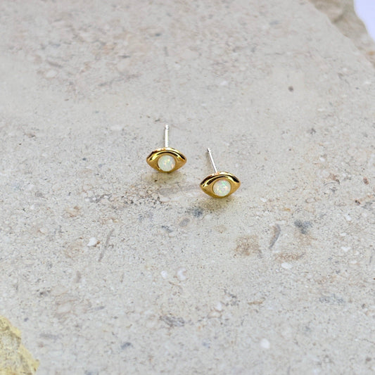 Golden Eye Stud Earrings