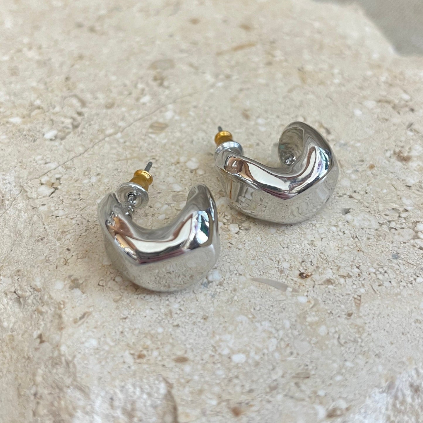Chunky Waterdrop Hoop Earrings