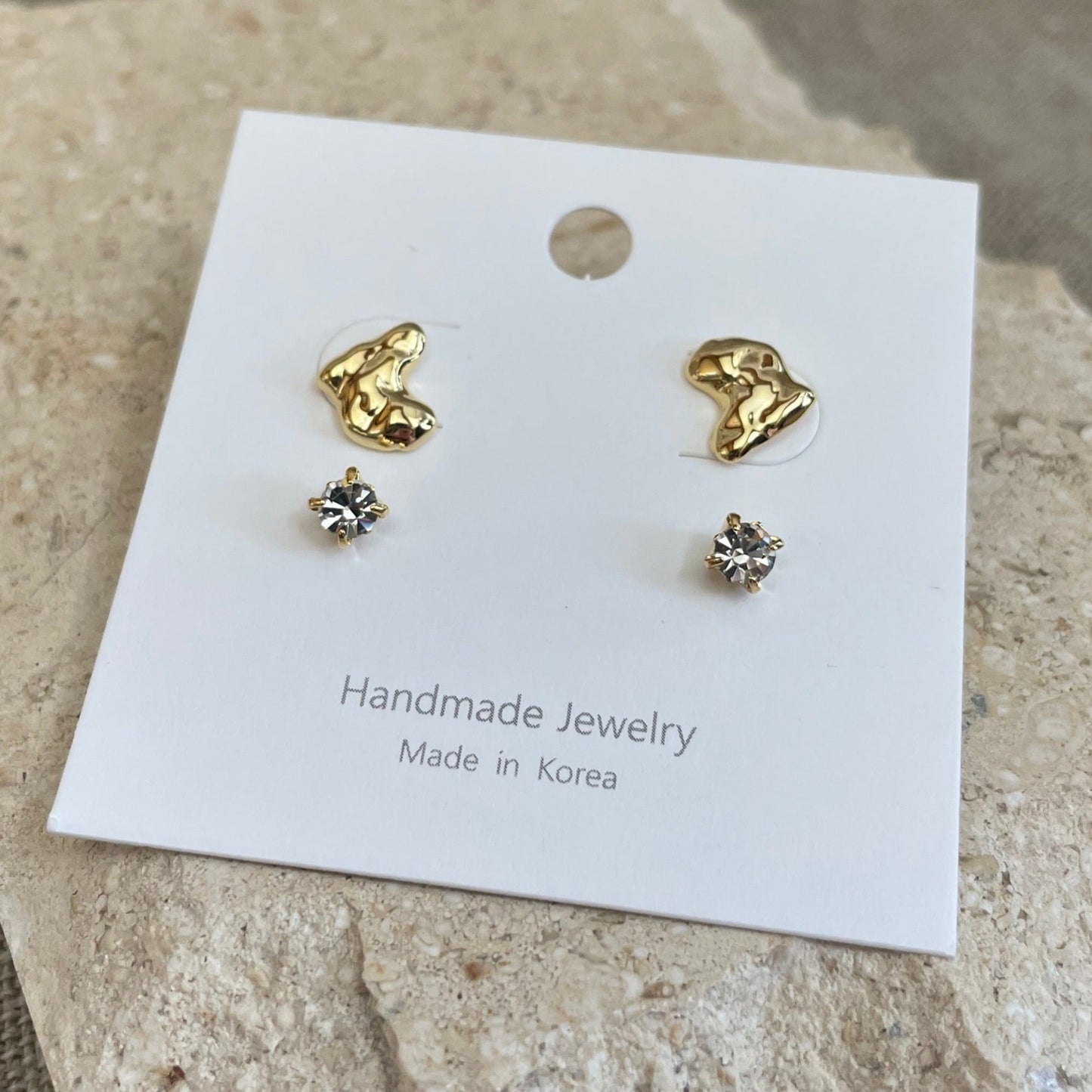 Double Lobe Stud Earrings