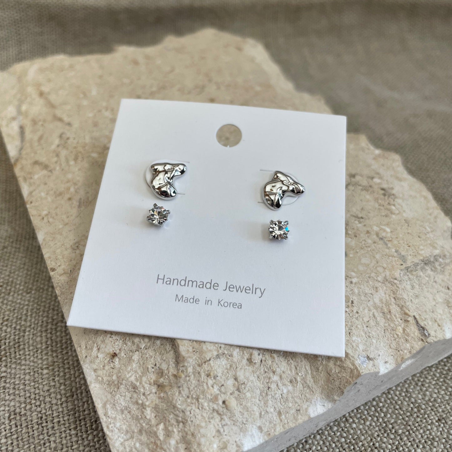 Double Lobe Stud Earrings