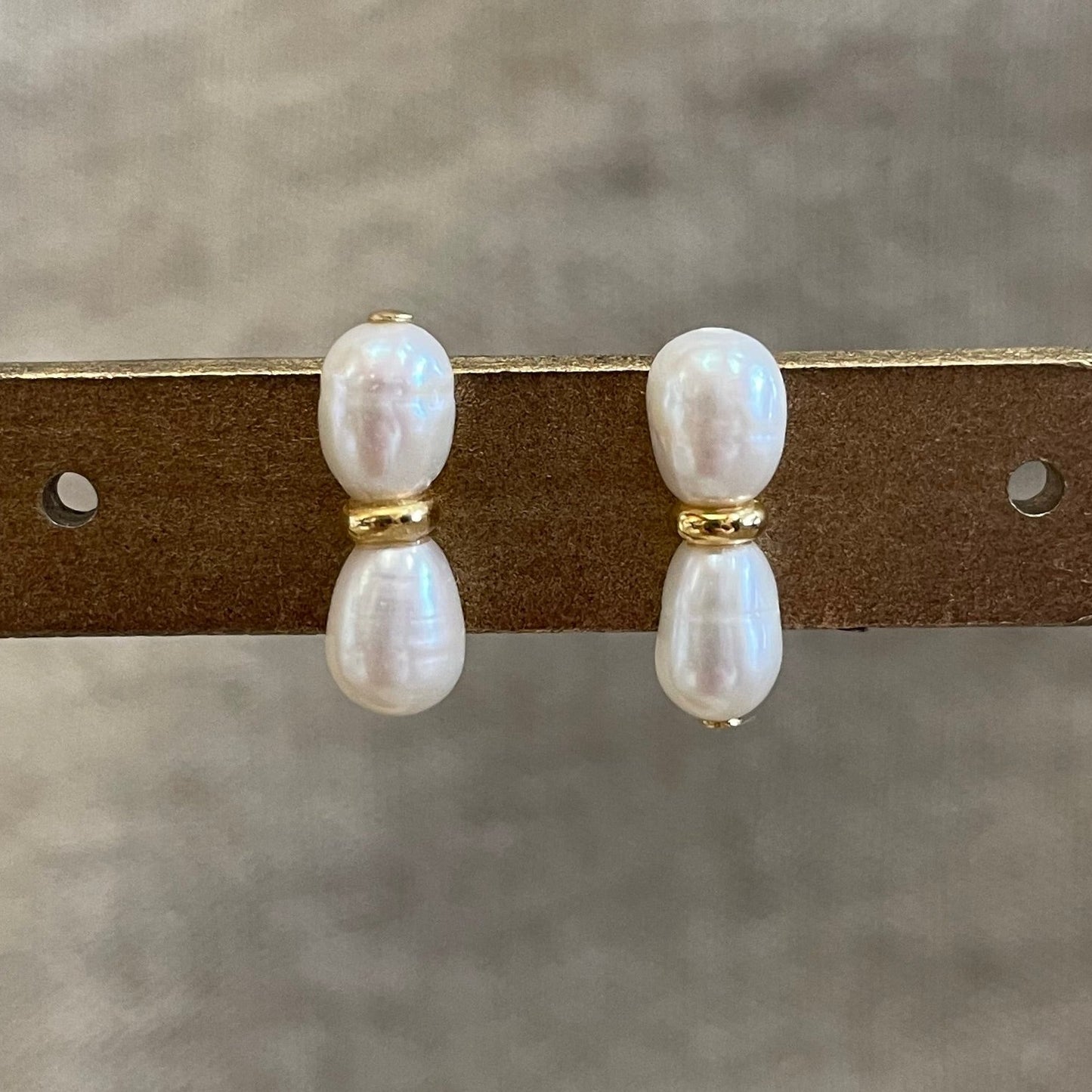 Duo Pearl Stud Earrings
