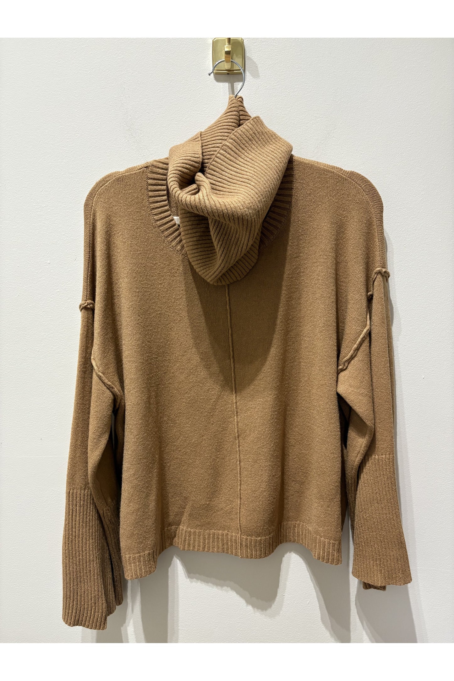 Tery Rib Neck Sweater With Snood