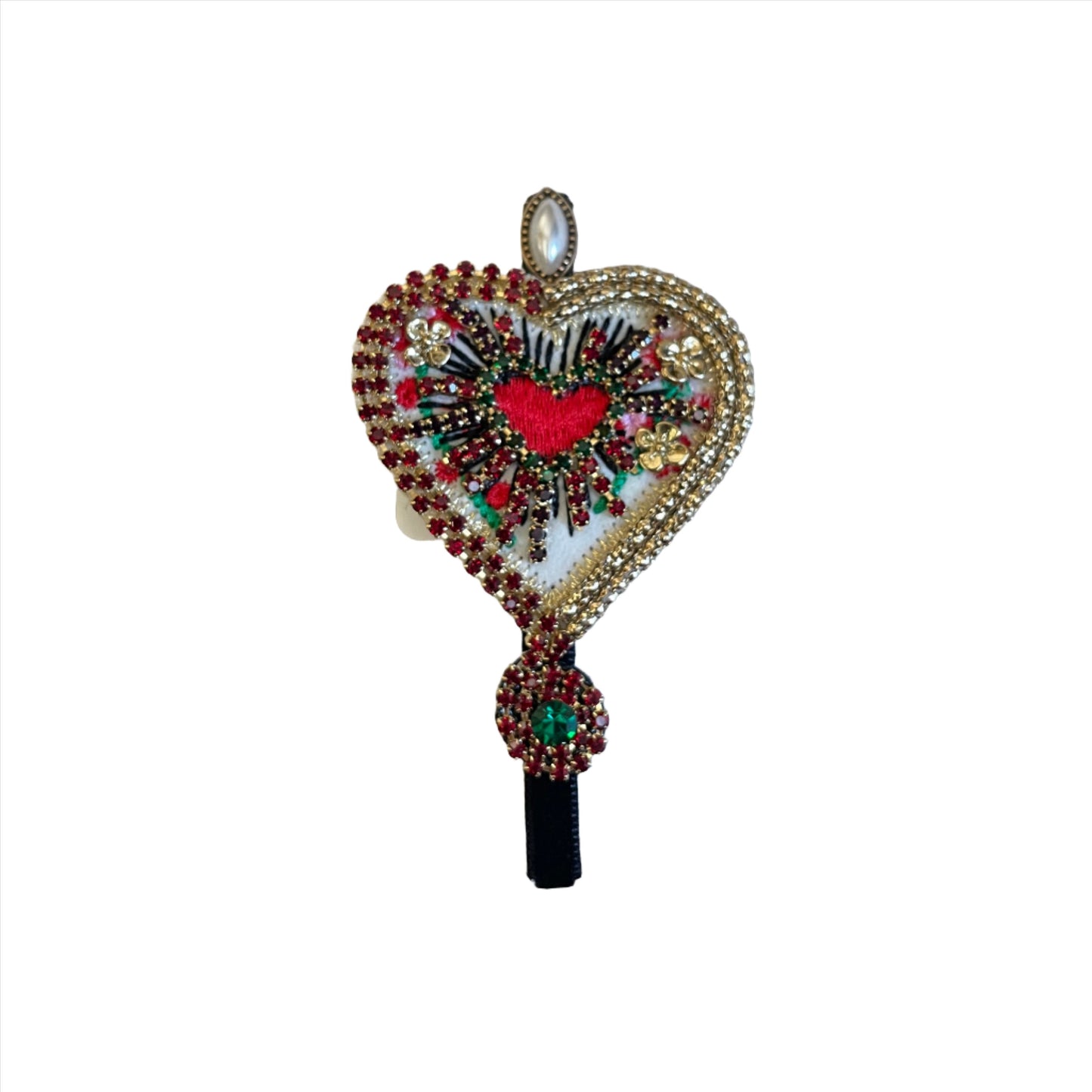 Jeweled Heart Hair Clip