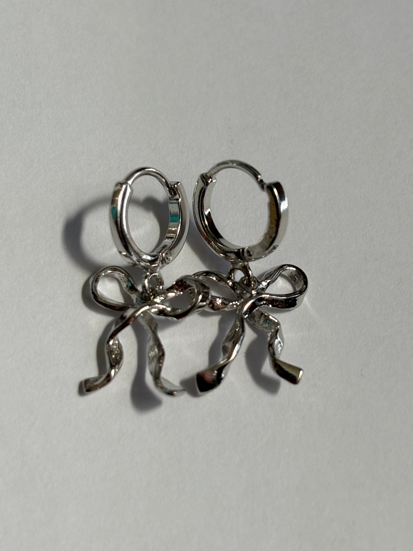 Satin Bow Huggie Hoop Earrings