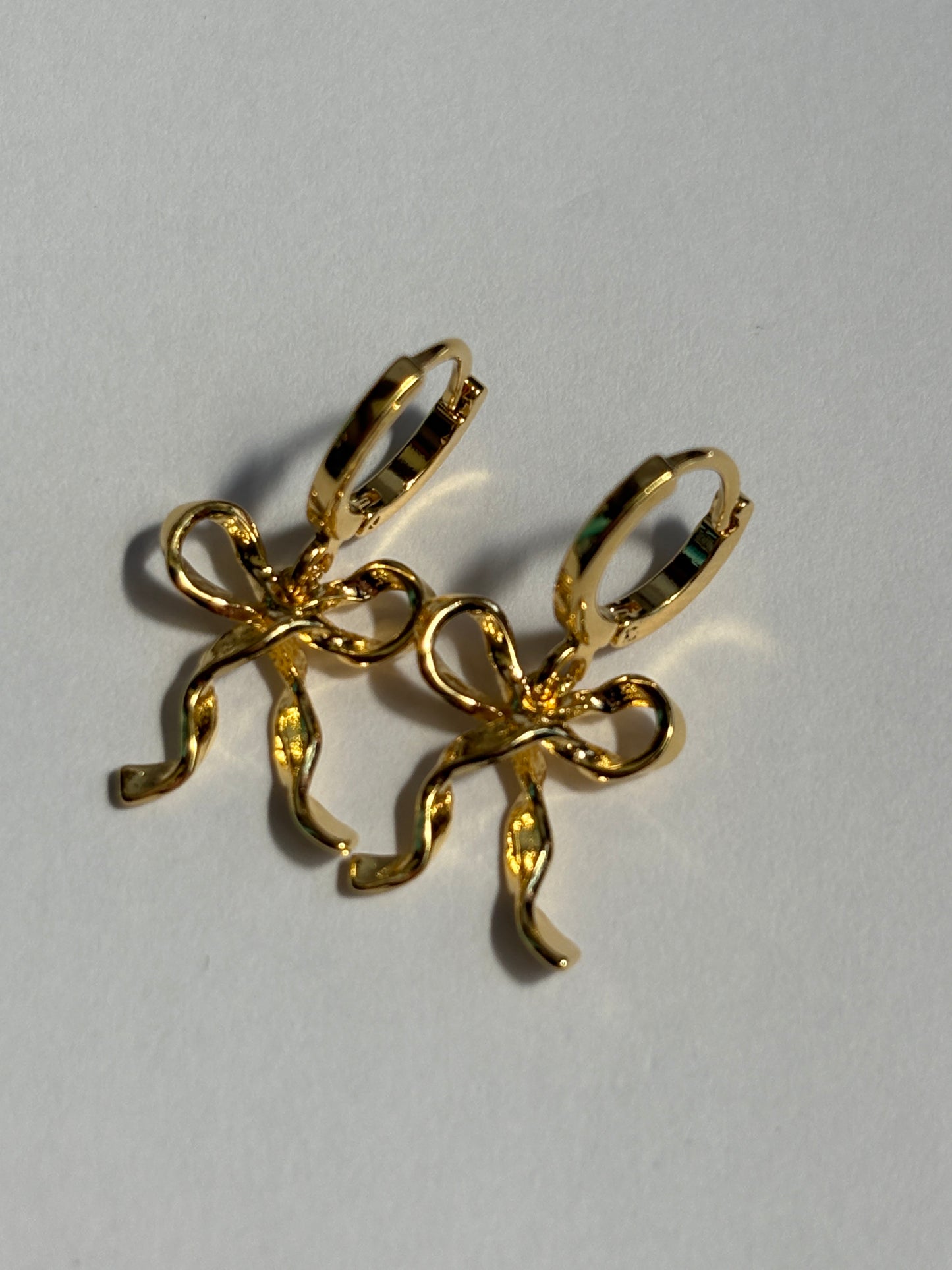 Satin Bow Huggie Hoop Earrings