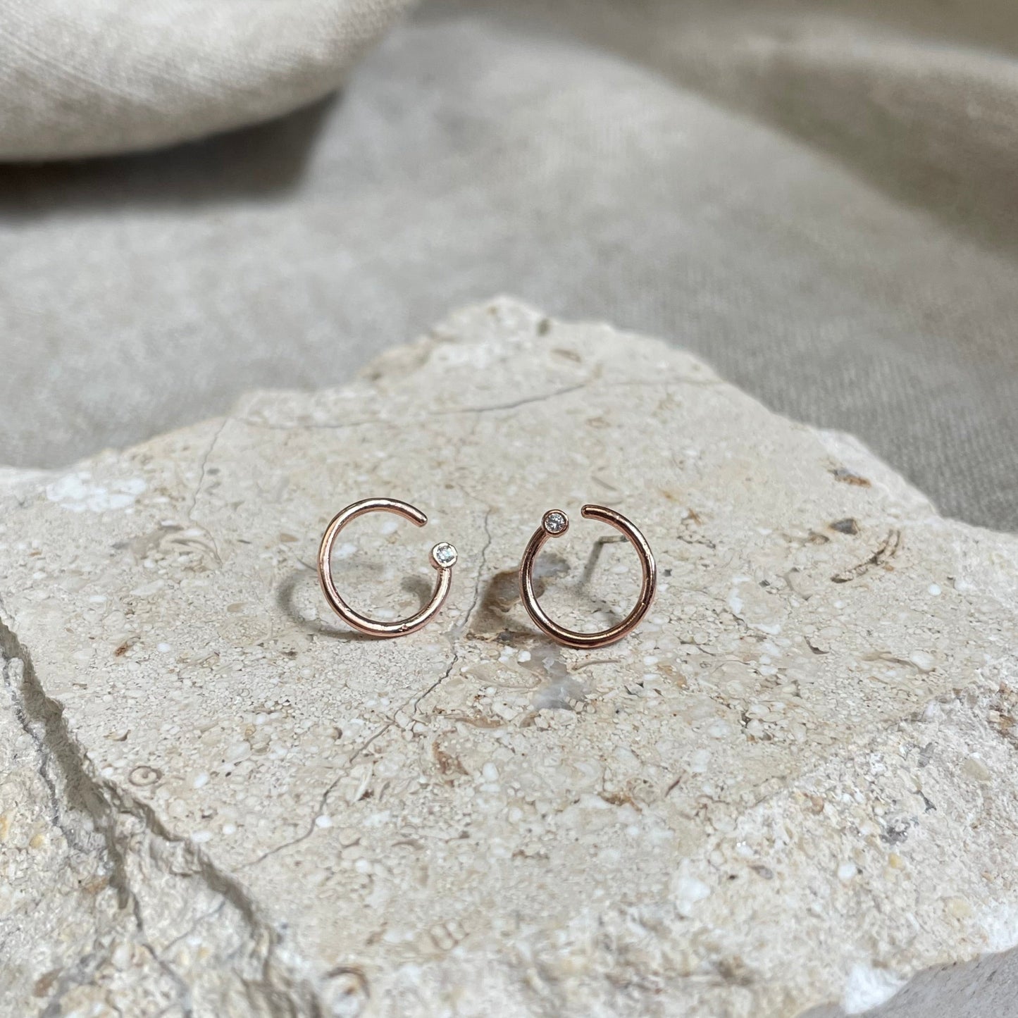Cubic Zirconia Circle Stud Earrings