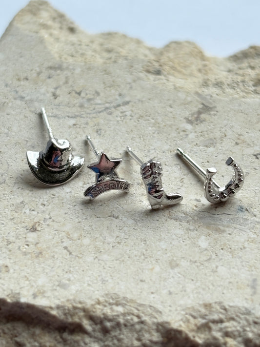 Howdy Partner Stud Earrings | Set of 4