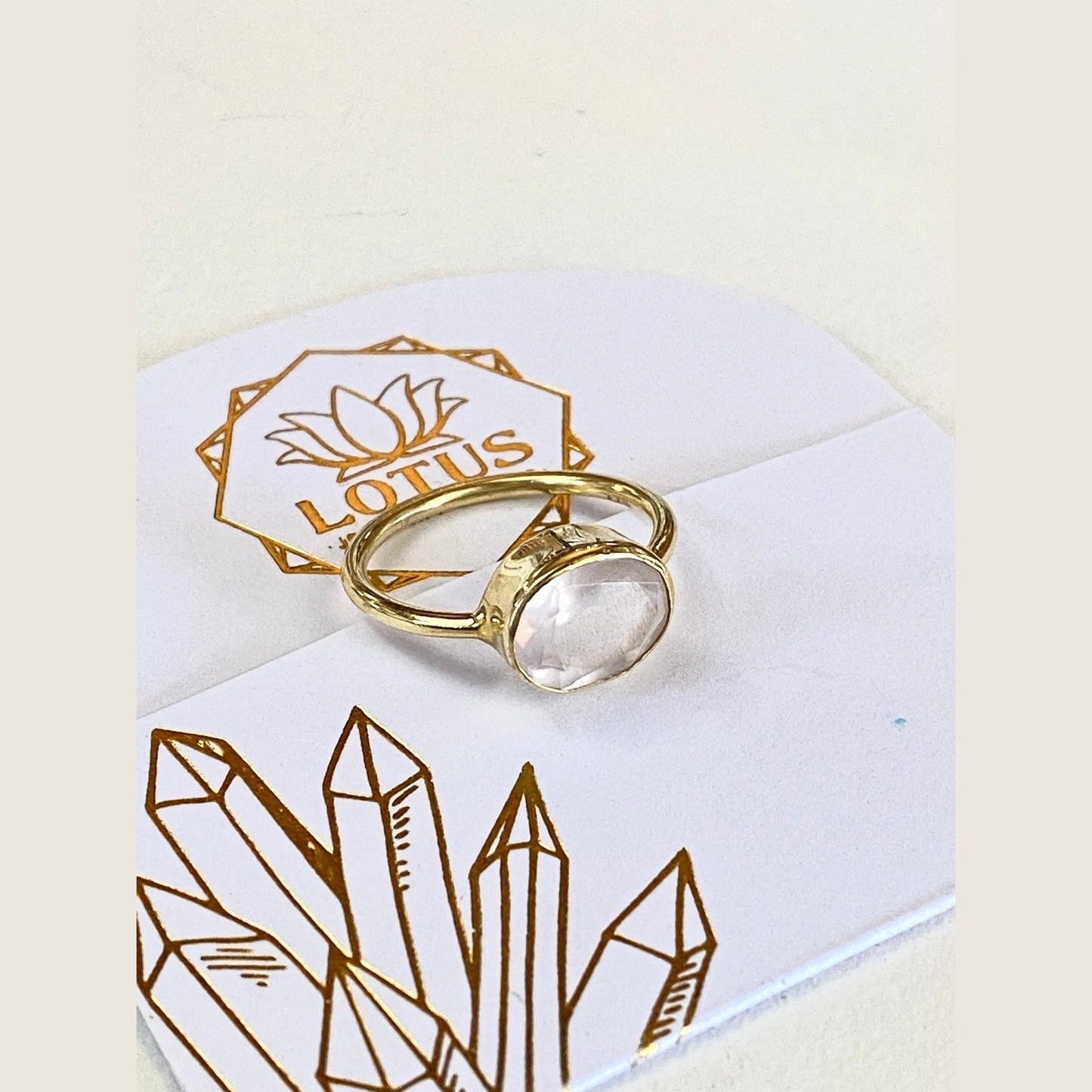 Gold Carded Gemstone Ring