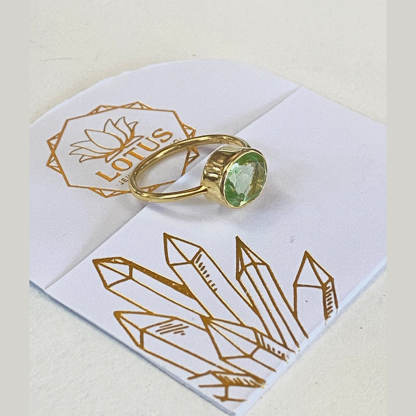 Gold Carded Gemstone Ring