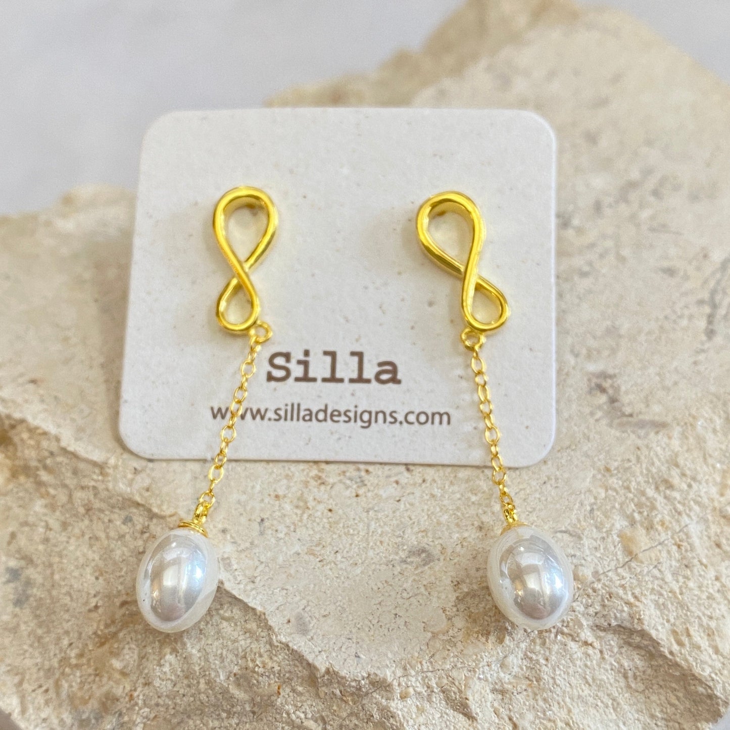 Gold & Silver Pearl Drop Earring