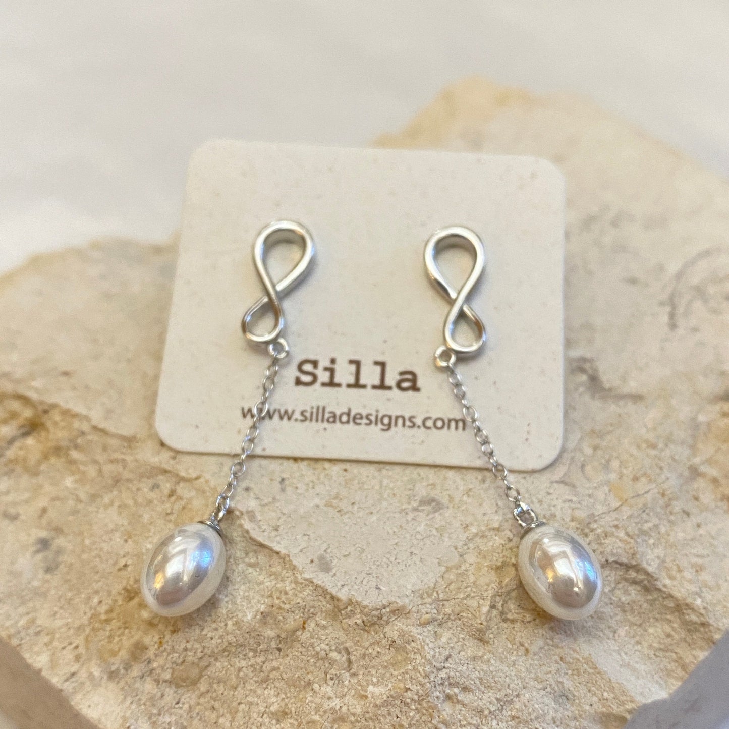 Gold & Silver Pearl Drop Earring