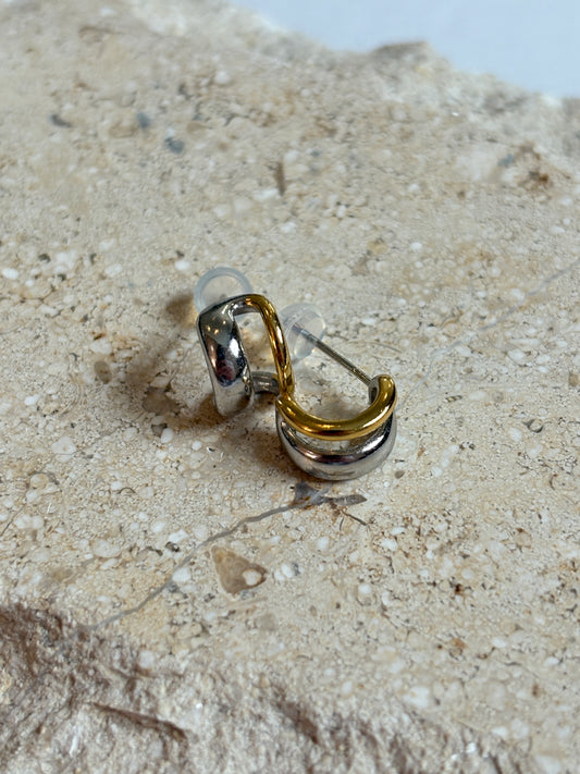 Two-Toned Hoop Stud