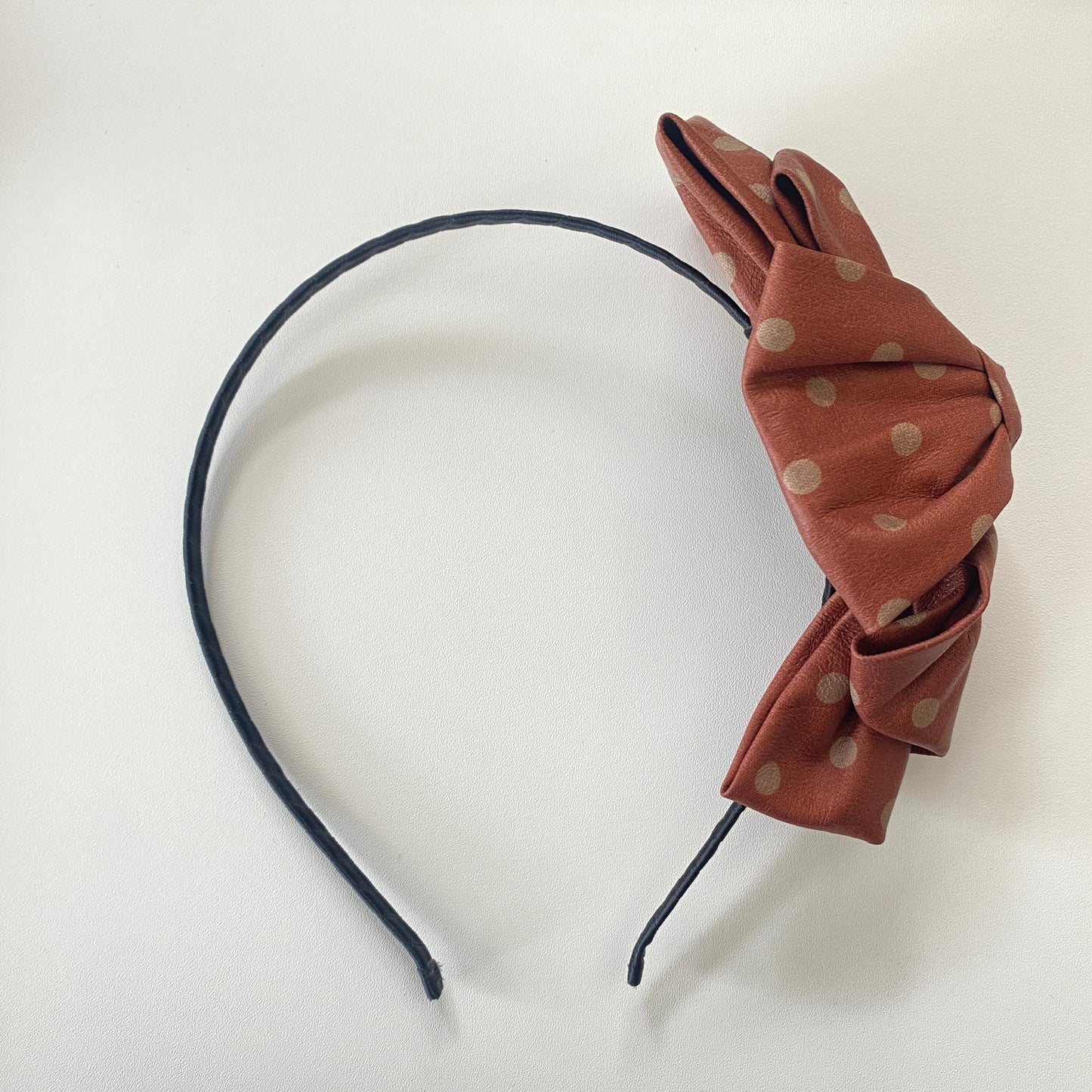 Faux Leather Polka Dot Headband