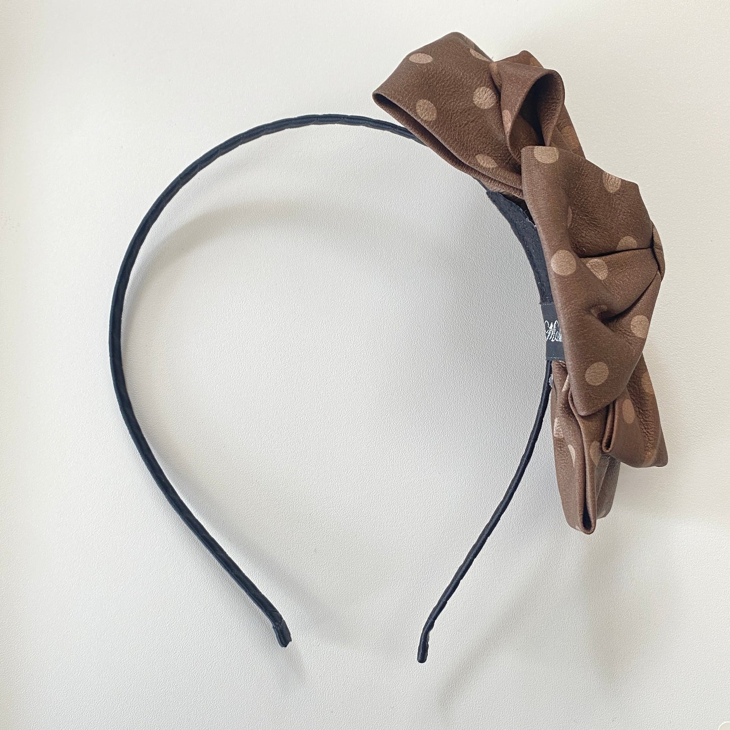 Faux Leather Polka Dot Headband