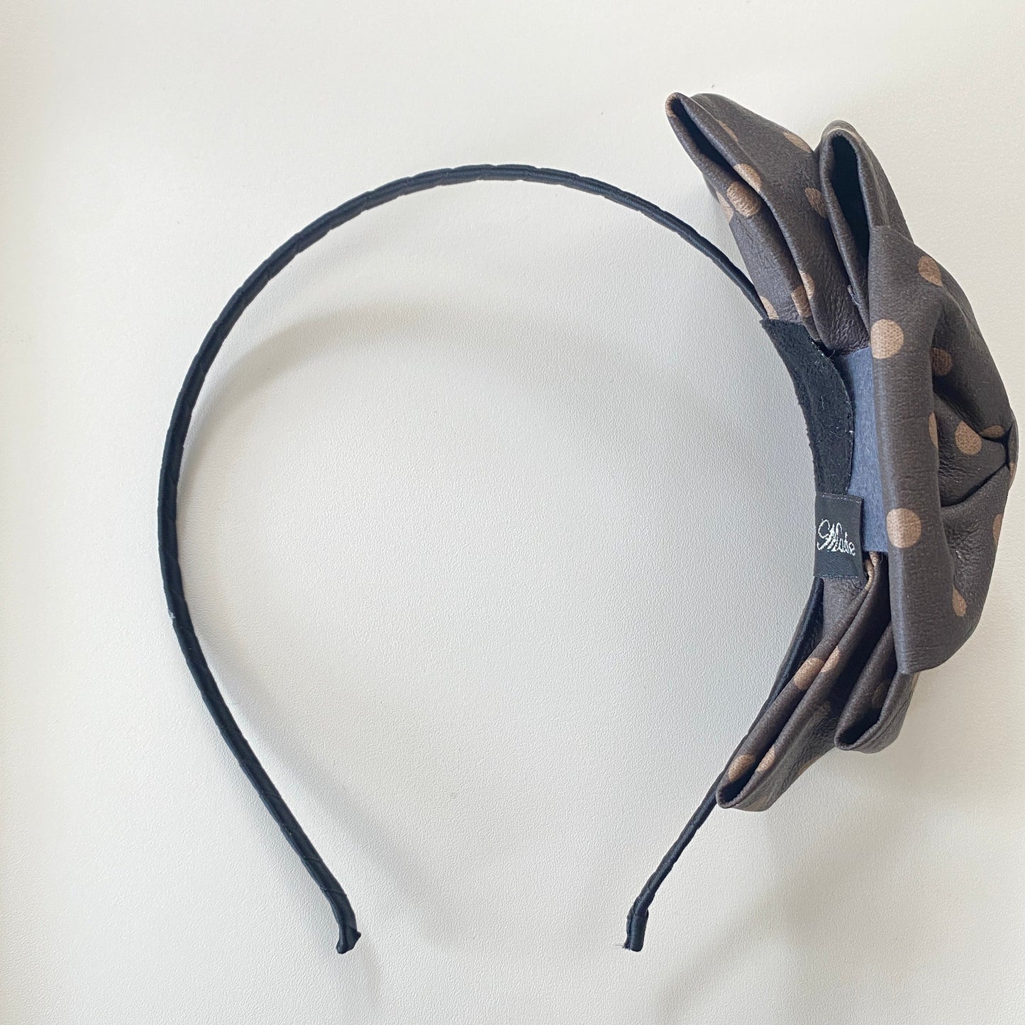 Faux Leather Polka Dot Headband
