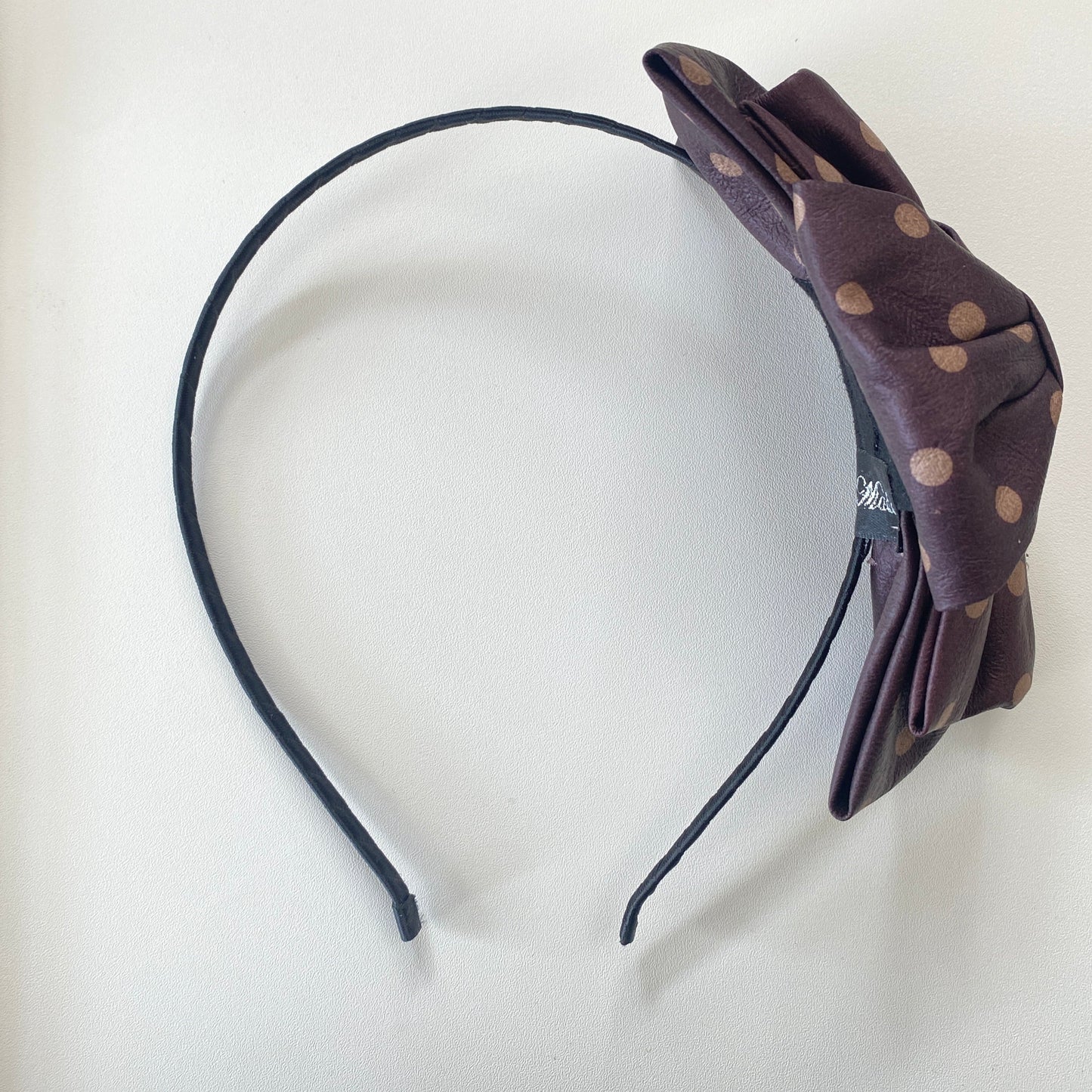 Faux Leather Polka Dot Headband