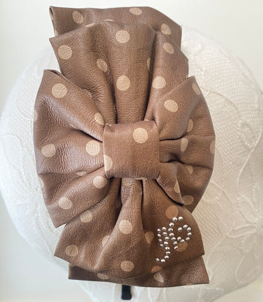 Faux Leather Polka Dot Headband