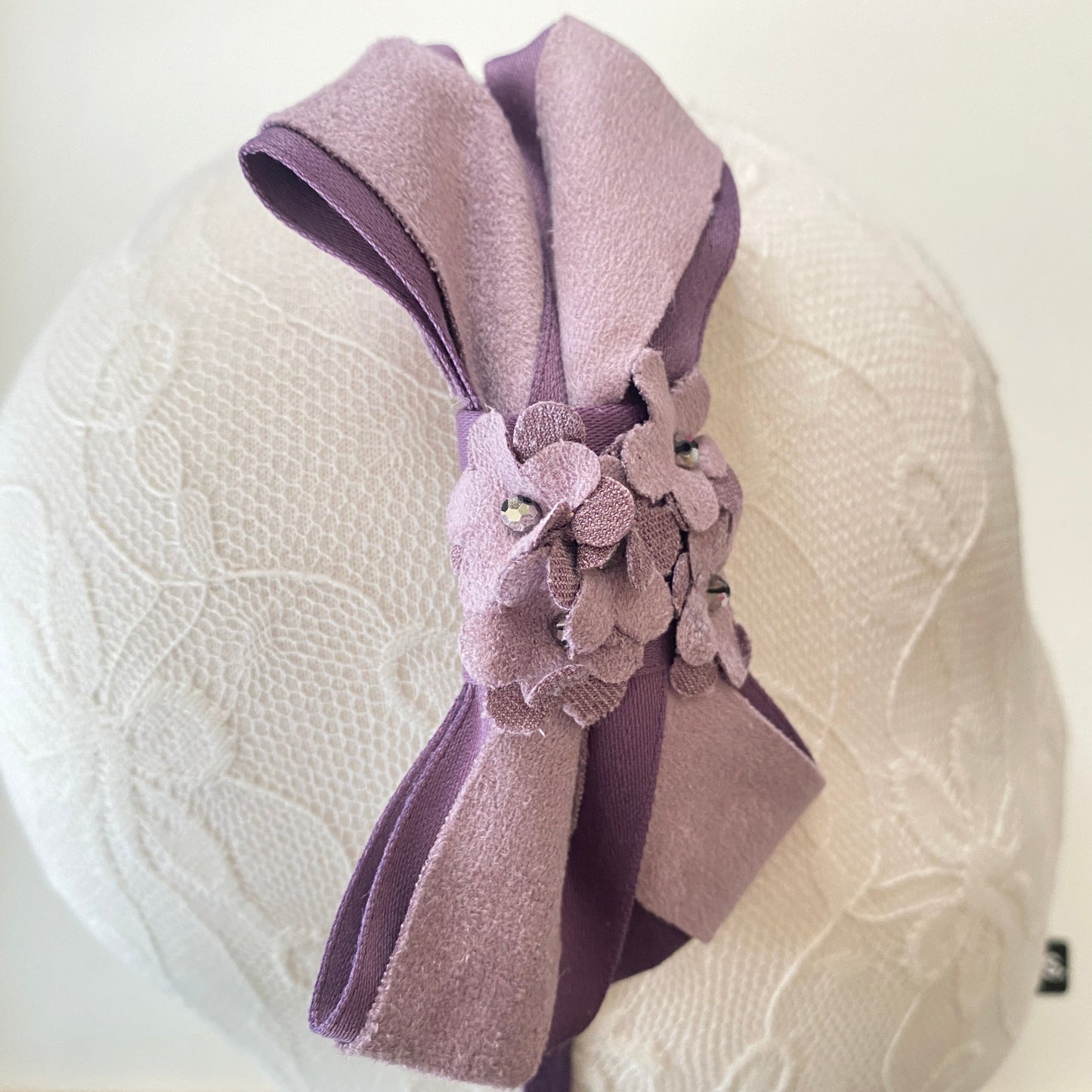 Velvet Satin Flower Headband