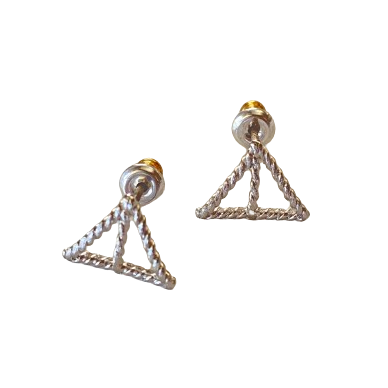 Braided Triangle Earrings
