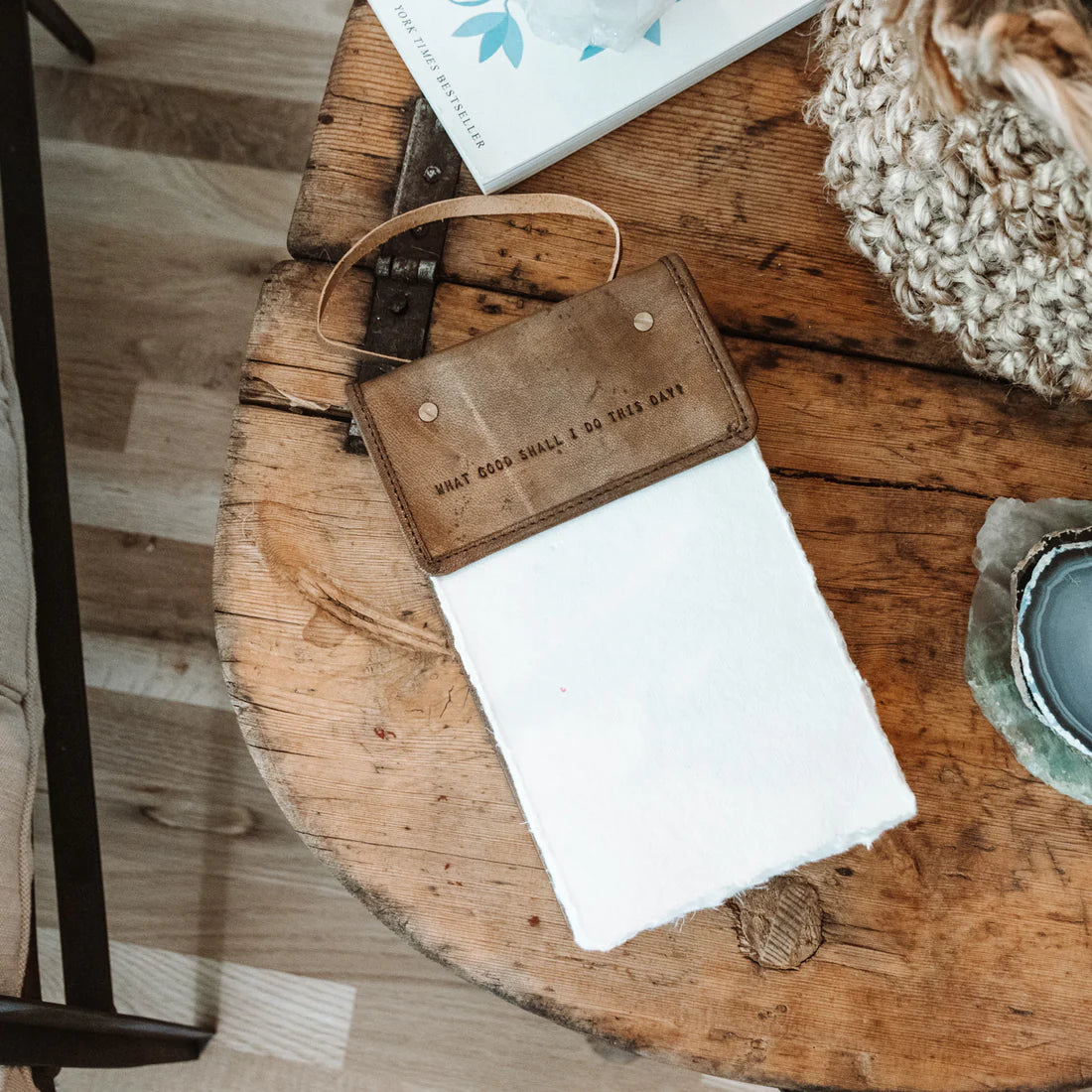 What Good Shall I Do This Day Hanging Leather Journal - 6" x 9"